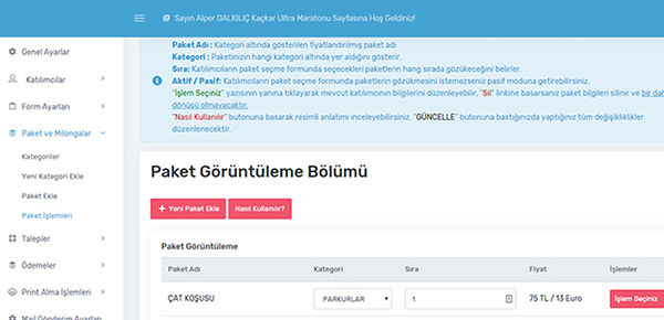 Snrsz Hizmet ve Alt Kategorileri